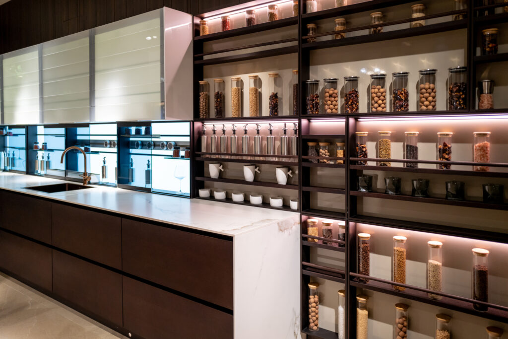 The cupboard in the kitchen