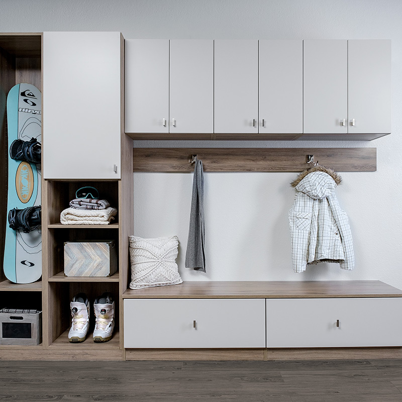 Modern White Entryway Storage